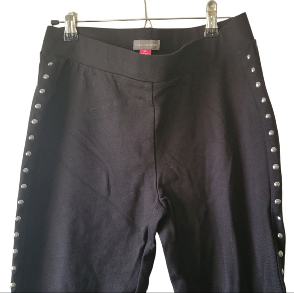 XS Vince Camuto Studded Solid Black Leggings Knit Pants - Picture 1 of 4